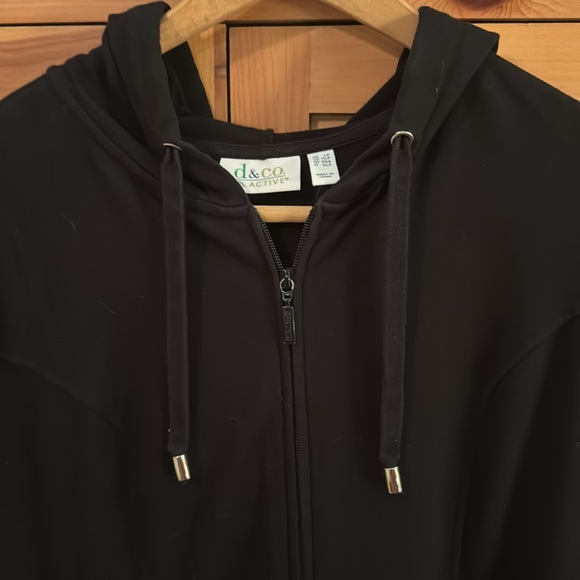 🐷 Denim & Co French Terry Active Front Zip Hoodie Jacket - Picture 2 of 10